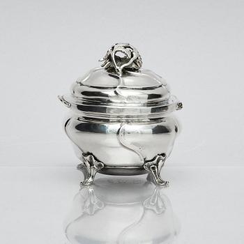 A Swedish Rococo 18th Century silver sugar-casket, marks of Petter Davidsson, Norrköping 1750.