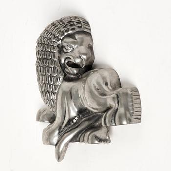 Anna Petrus, a pewter wall sculpture of a lion, Firma Svenskt Tenn, Stockholm probably 1920s-30s.