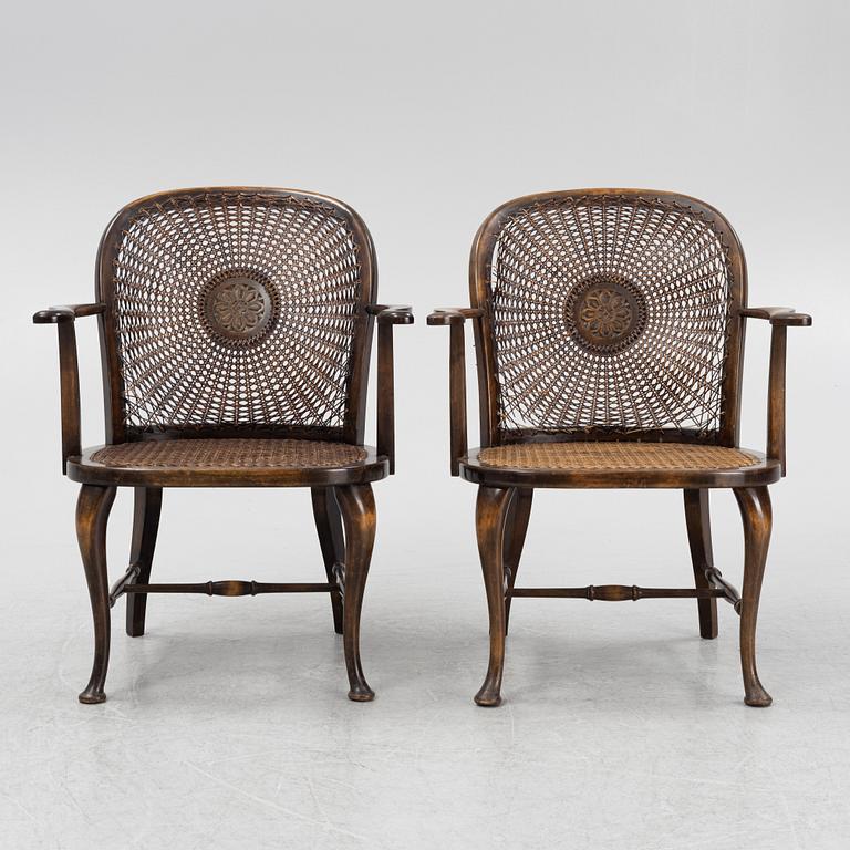 A pair of rattan chairs, first half of the 20th Century.