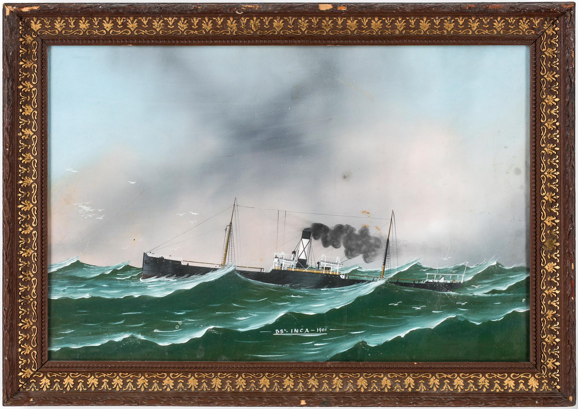 OKÄND KONSTNÄR, blandteknik på papper, bär datering 1901.