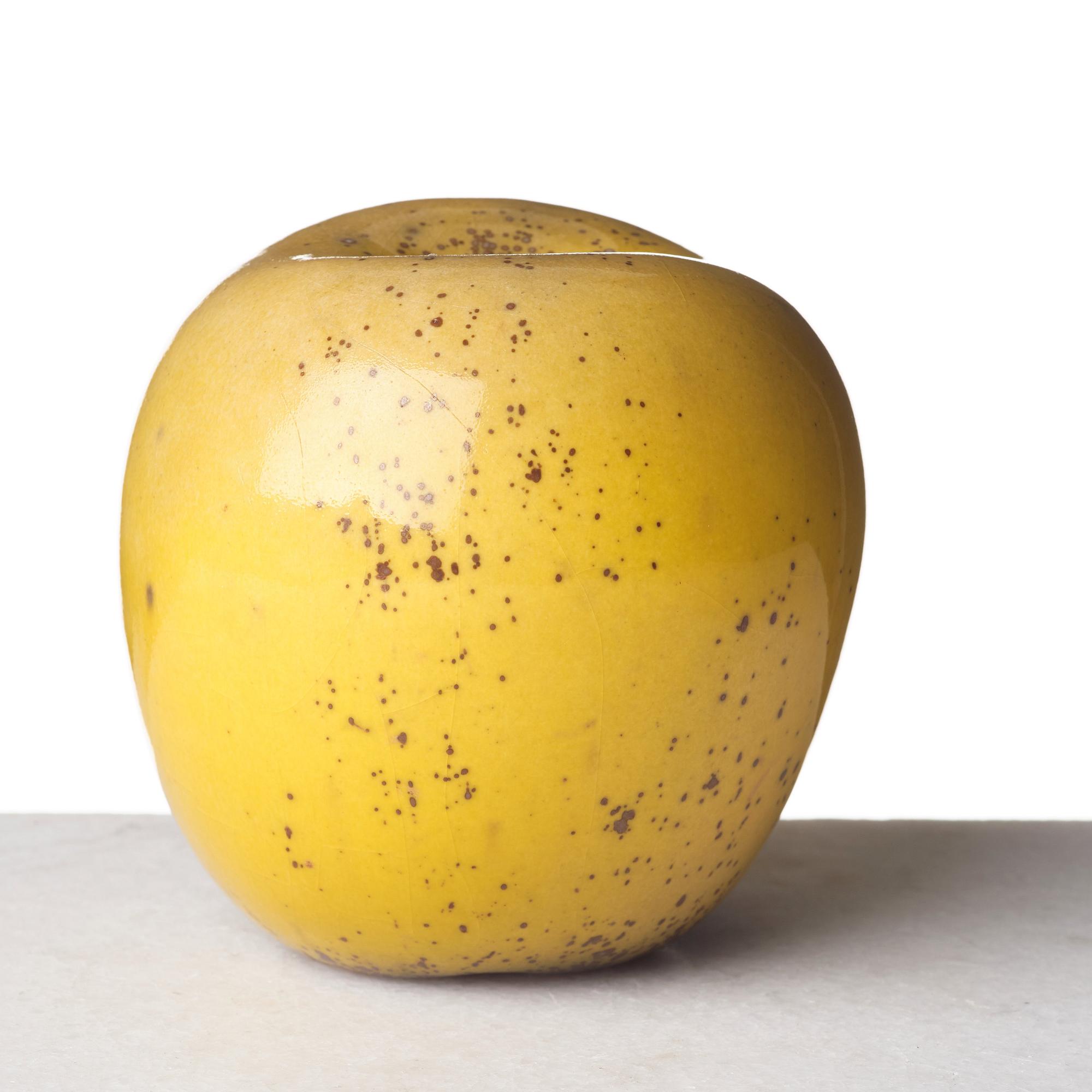 Hans Hedberg, a faience sculpture of an apple, Biot, France.