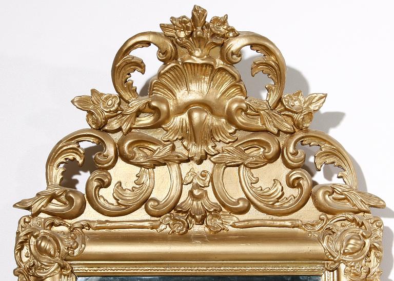 SPEGEL SAMT KONSOLBORD, nyrokoko, sent 1800-tal.