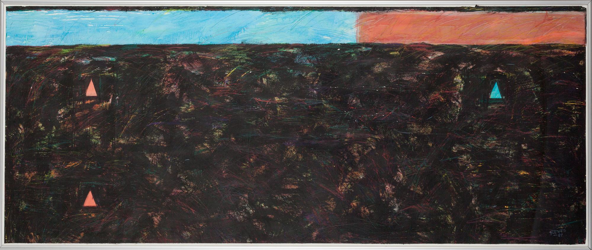 Jukka Remes, acrylic and mixed media on paper, signed and dated-89.