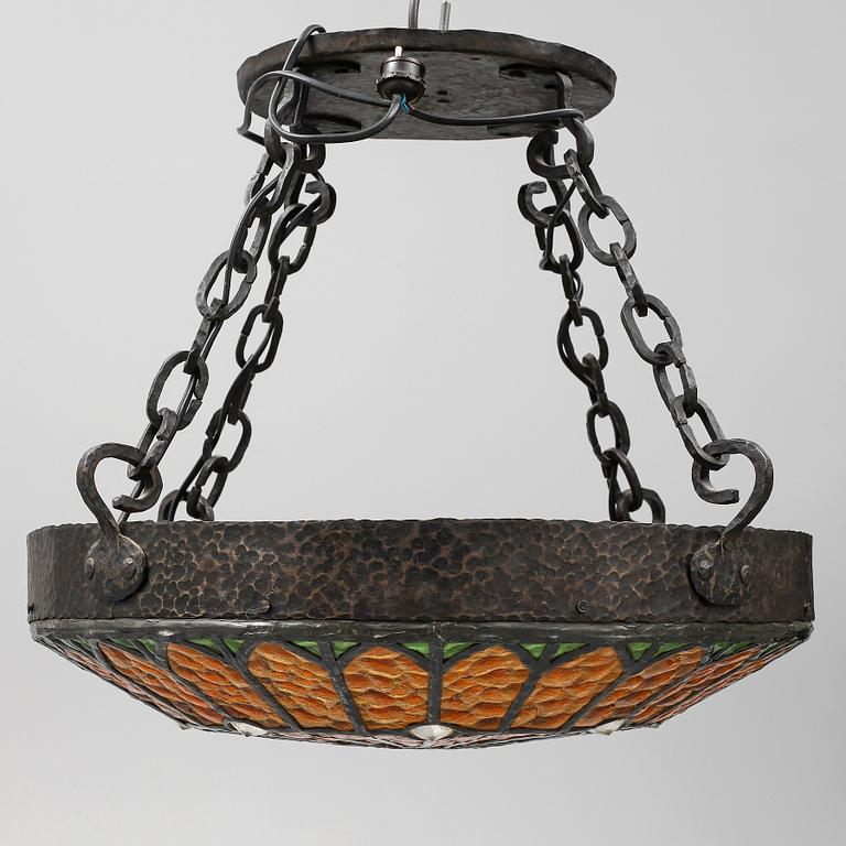 A stained glass ceiling light, first half of the 20th Century.