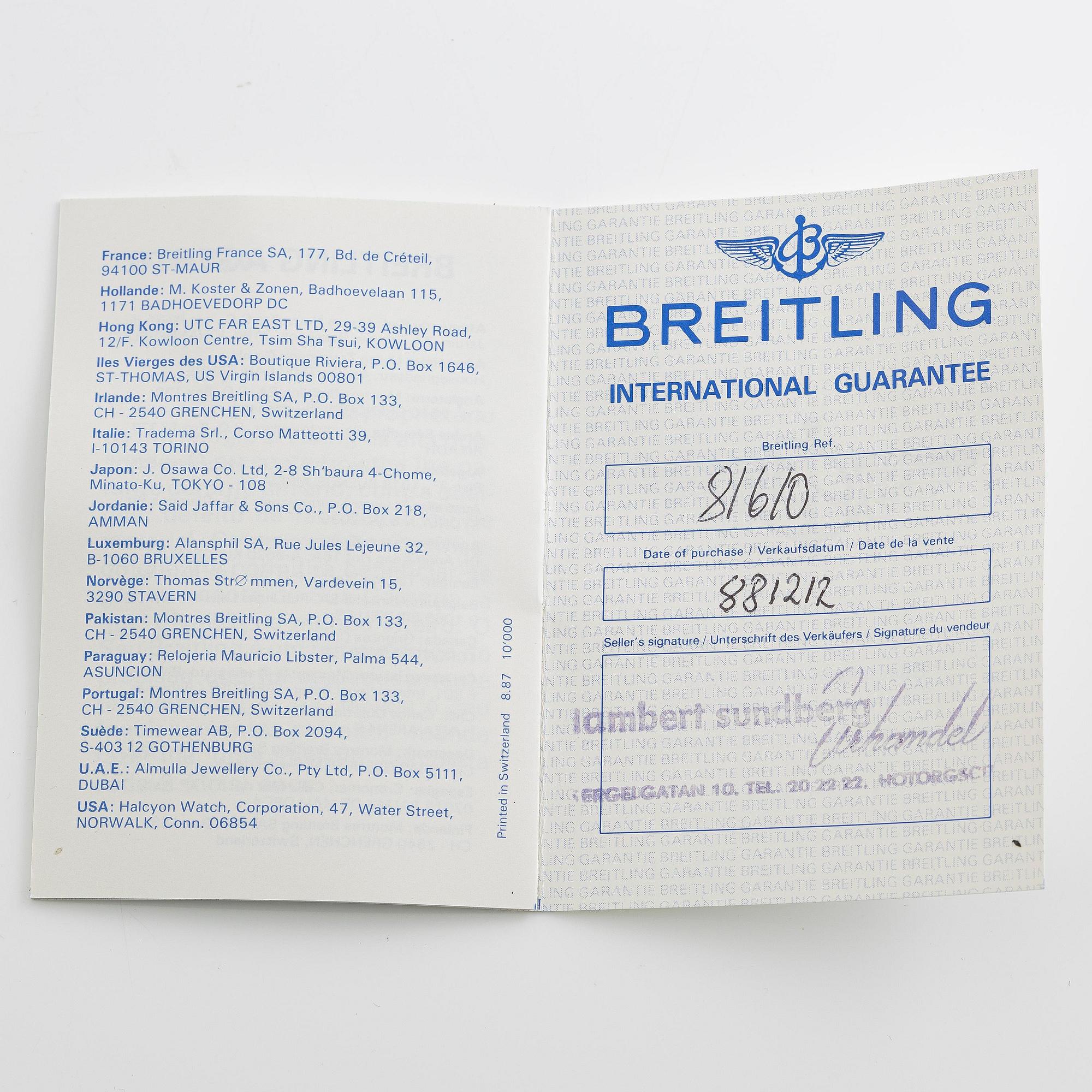 Breitling, Old Navitimer, ca 1988.