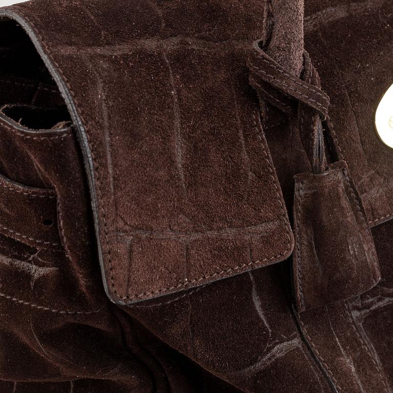 Mulberry, a brown suede 'Bayswater' handbag.