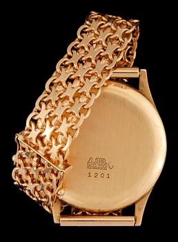 ARMBANDSUR, herr, med band 18k guld, Royal, Shock stop, 1950/60-tal. Totalvikt ca58g.