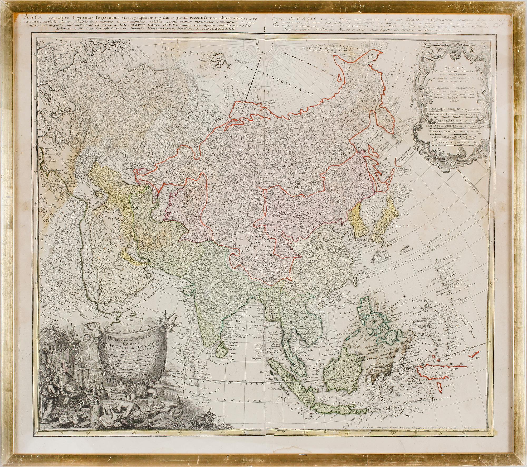 KARTA, efter Gottlieb Boehm, kopparstick, 1700-tal.