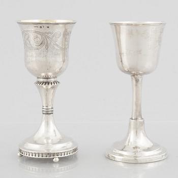 Supkalkar, 2 st, silver, Sverige, 1800-talets början.