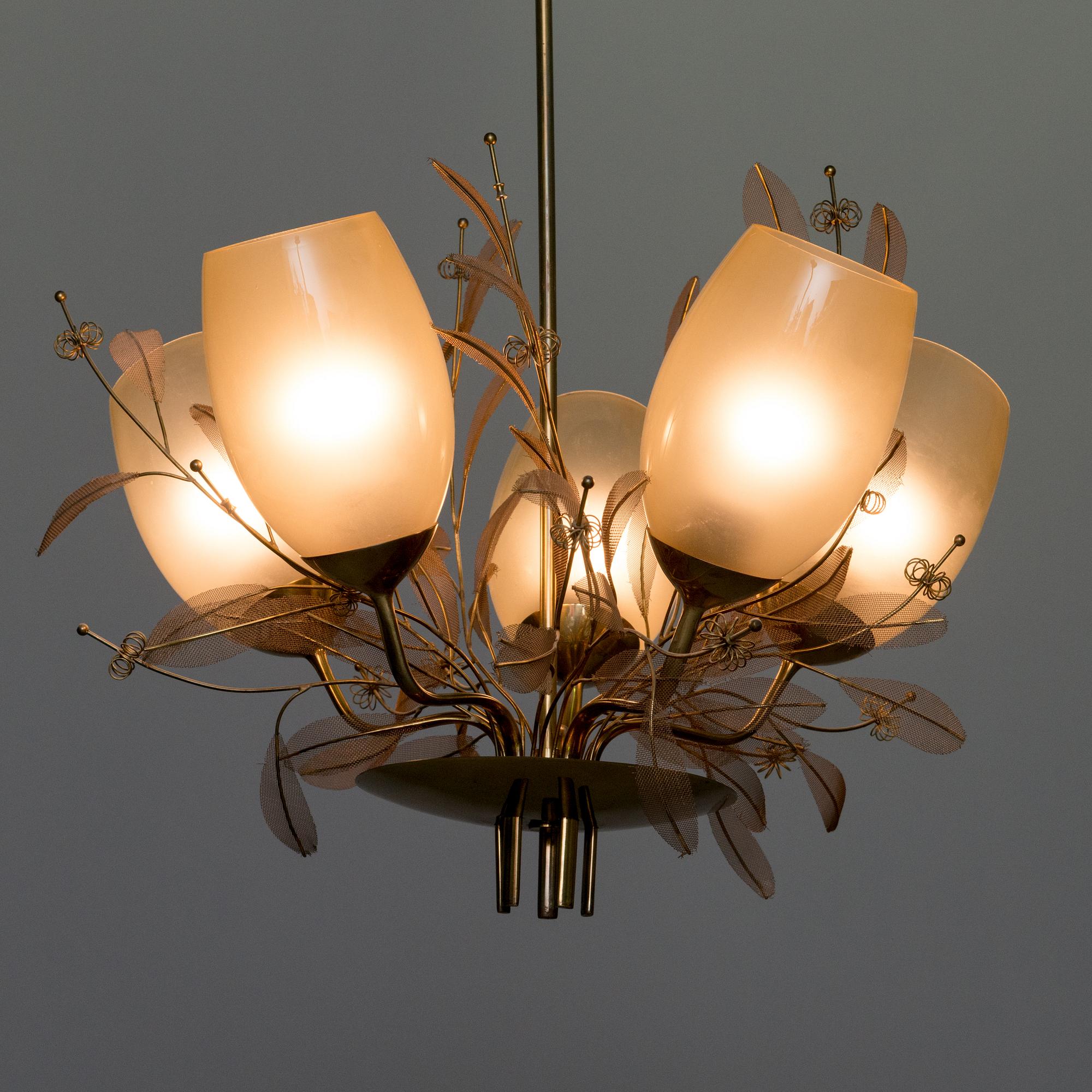 PAAVO TYNELL, taklampa, modell 9029/5, Taito, 1900-talets mitt.