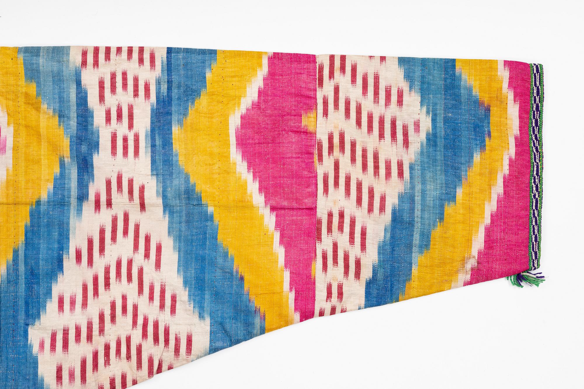 A woman’s Chapan, silk and cotton Ikat, Central Asia, 1880s.
