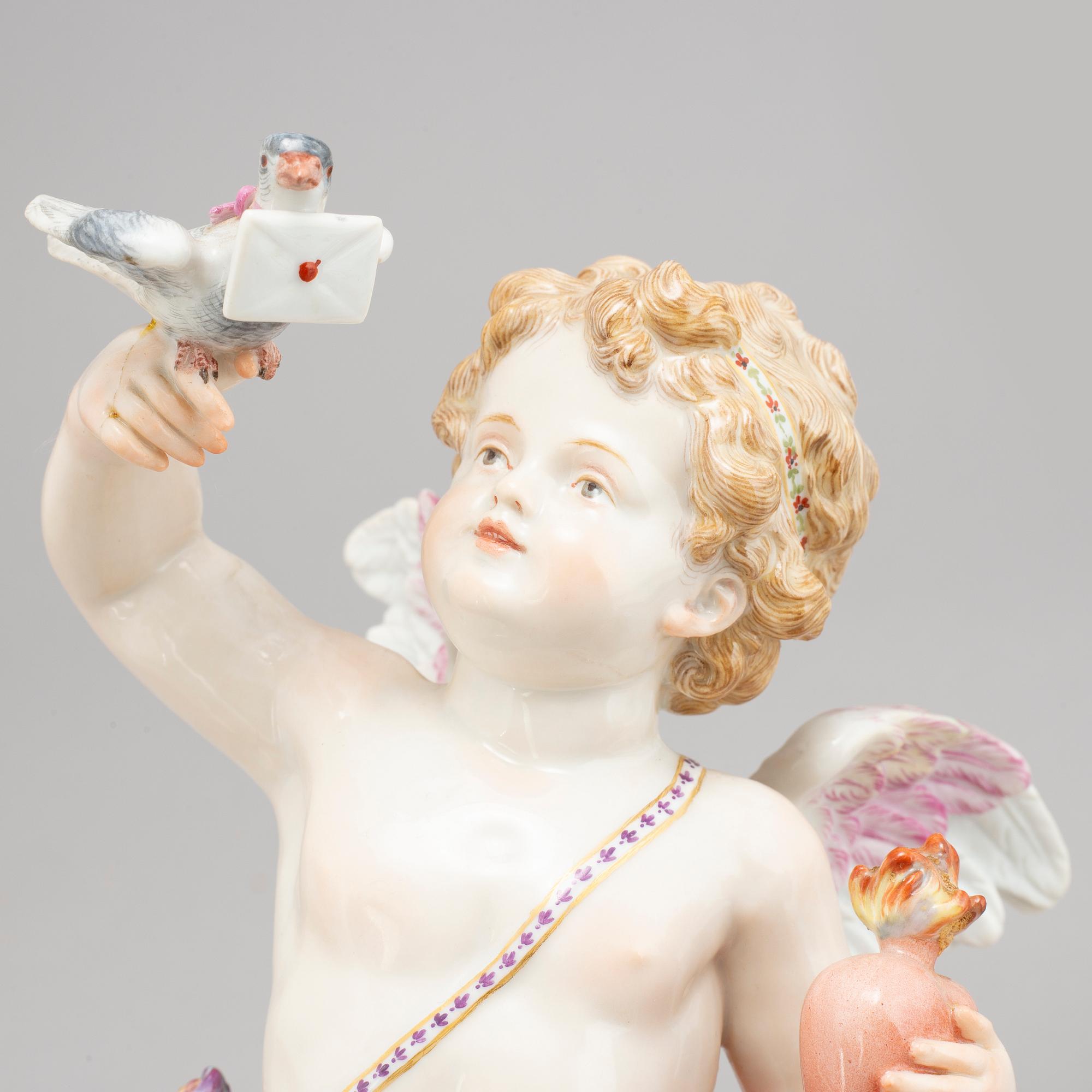 A pair of large Meissen figurines, circa 1890.