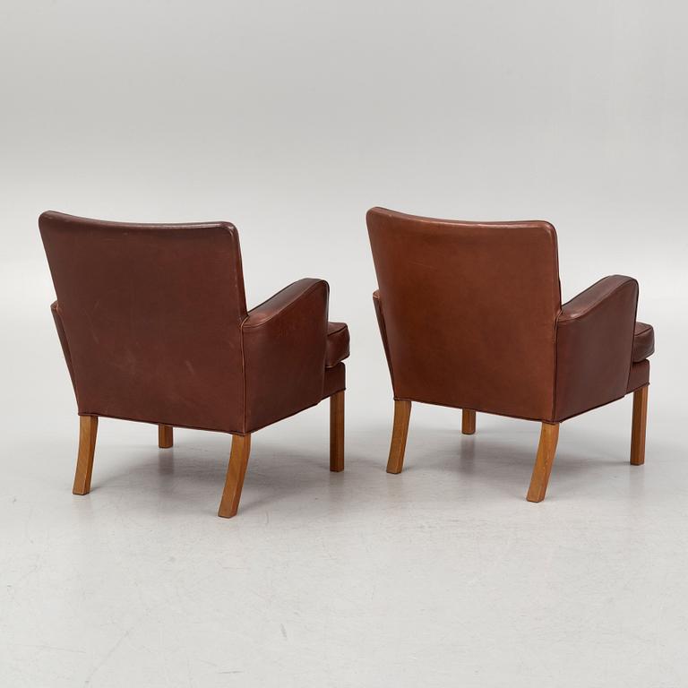 Kaare Klint, a pair of model '5313' armchairs, Rud. Rasmussen, Denmark.