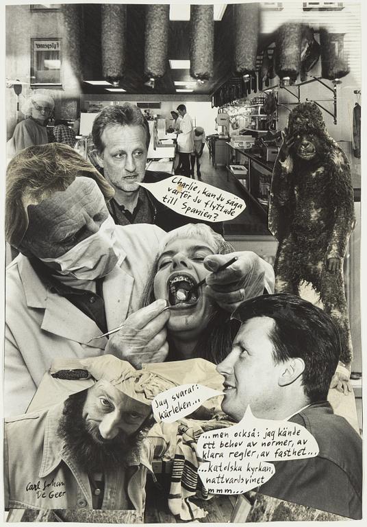 Carl Johan De Geer, photo/collage, signed.