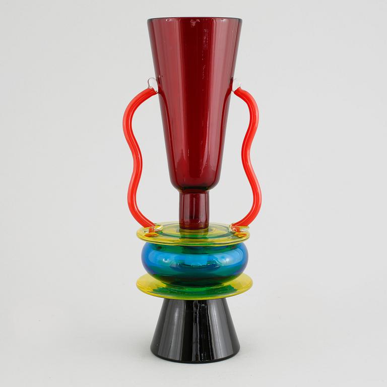 ETTORE SOTTSASS, vas, "Sirio", Memphis Milano, Toso Vetri d'Arte, formgiven 1982.
