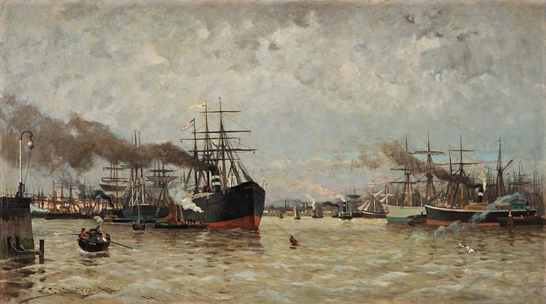 Carl Skånberg, "Hamnen i Rotterdam" (The Harbour in Rotterdam).