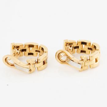 Cartier, earrings, 18K gold set with brilliant-cut diamonds.