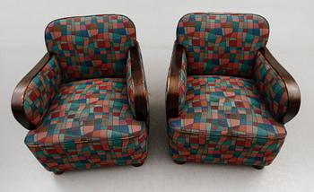 FÅTÖLJER, 1 par, 1900-talets första hälft.