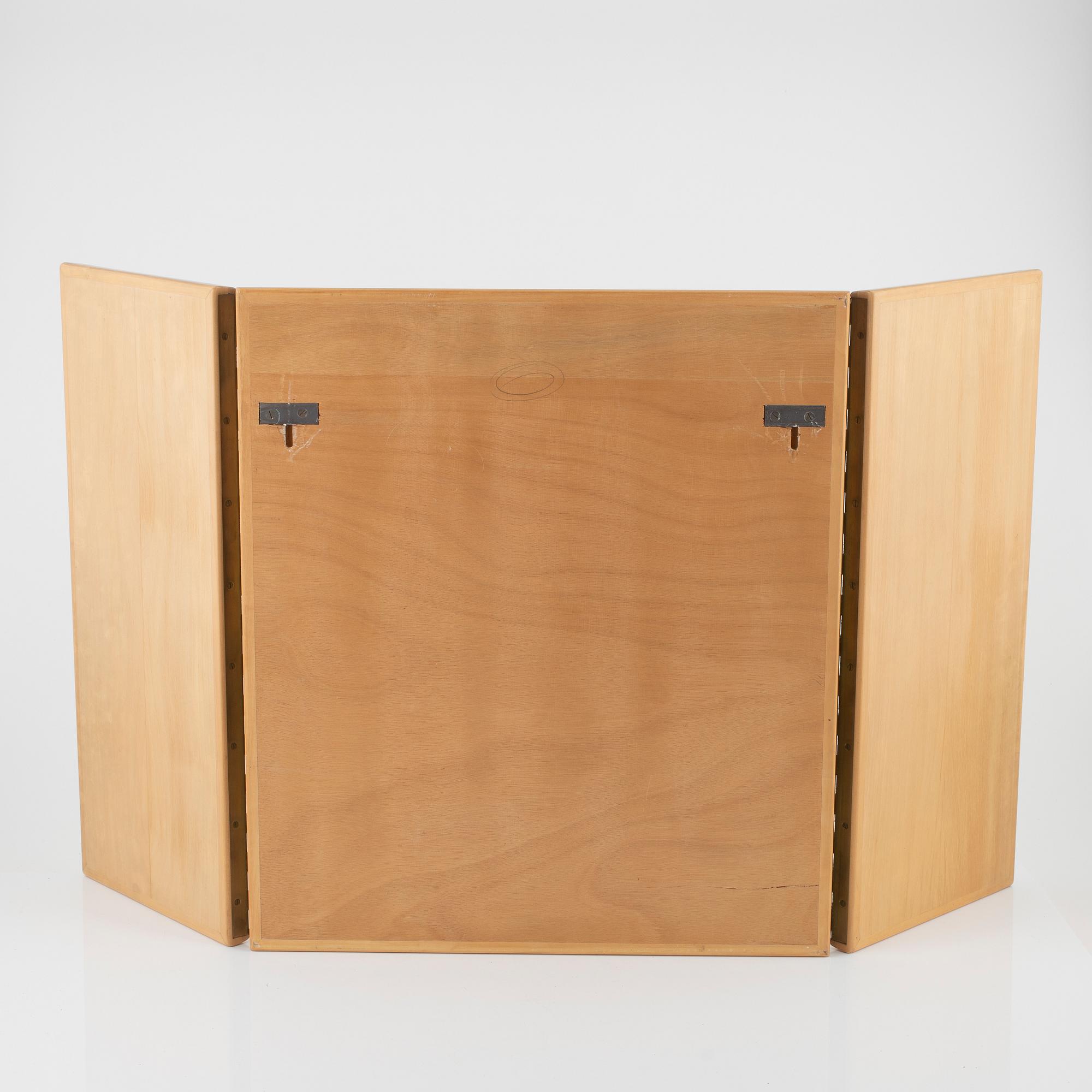 Axel Larsson, tillskriven, spegel, tredelad, björk, 1900-tal.