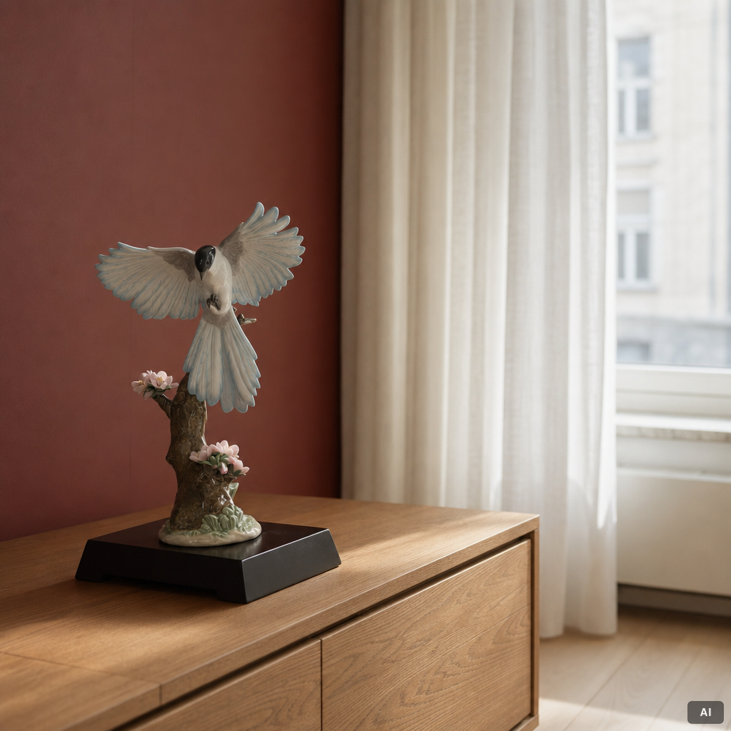Lladró, two figurines, "Warbles for the blossom" and "Blossoming tree", Spain.