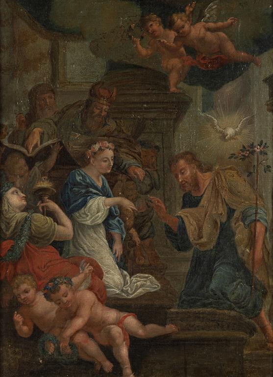 Italian artist, 18th Century, The mystical marriage of St Catharina.