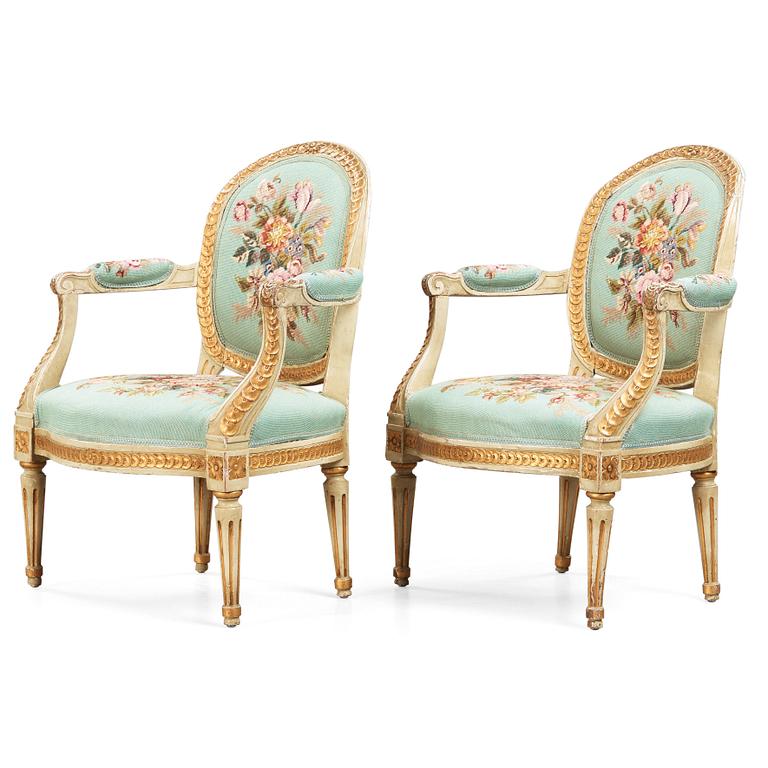 A pair of late 18th century probably Danish armchairs.