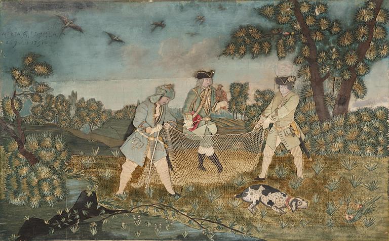 A Swedish decoupage, dated 1751.