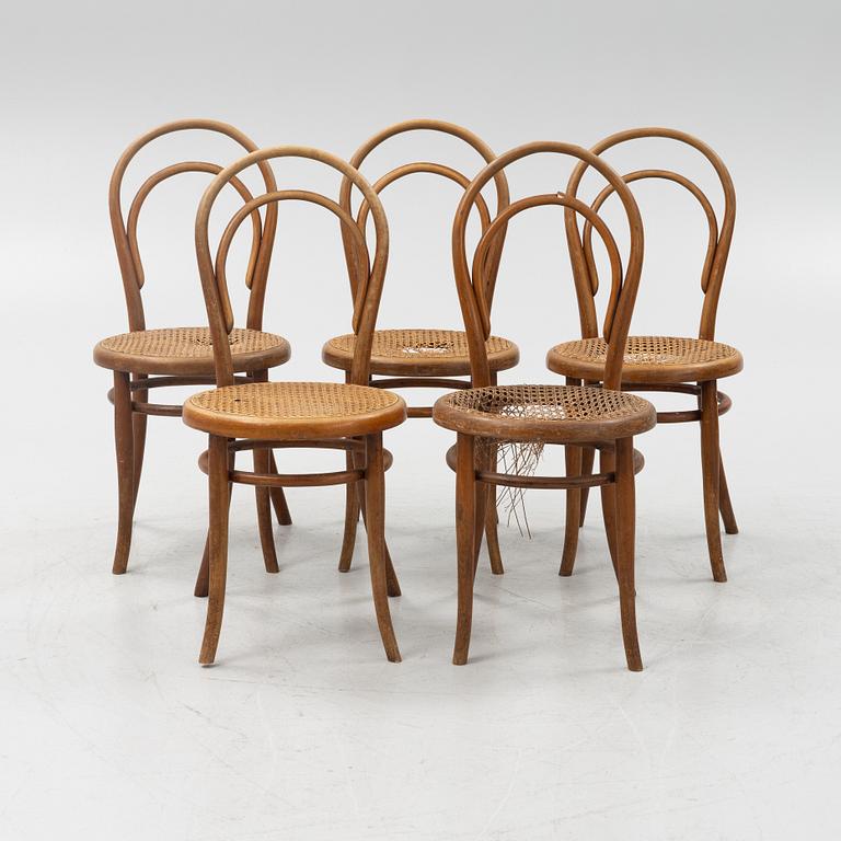 Five Thonét chairs No 14, Vienna around 1900.