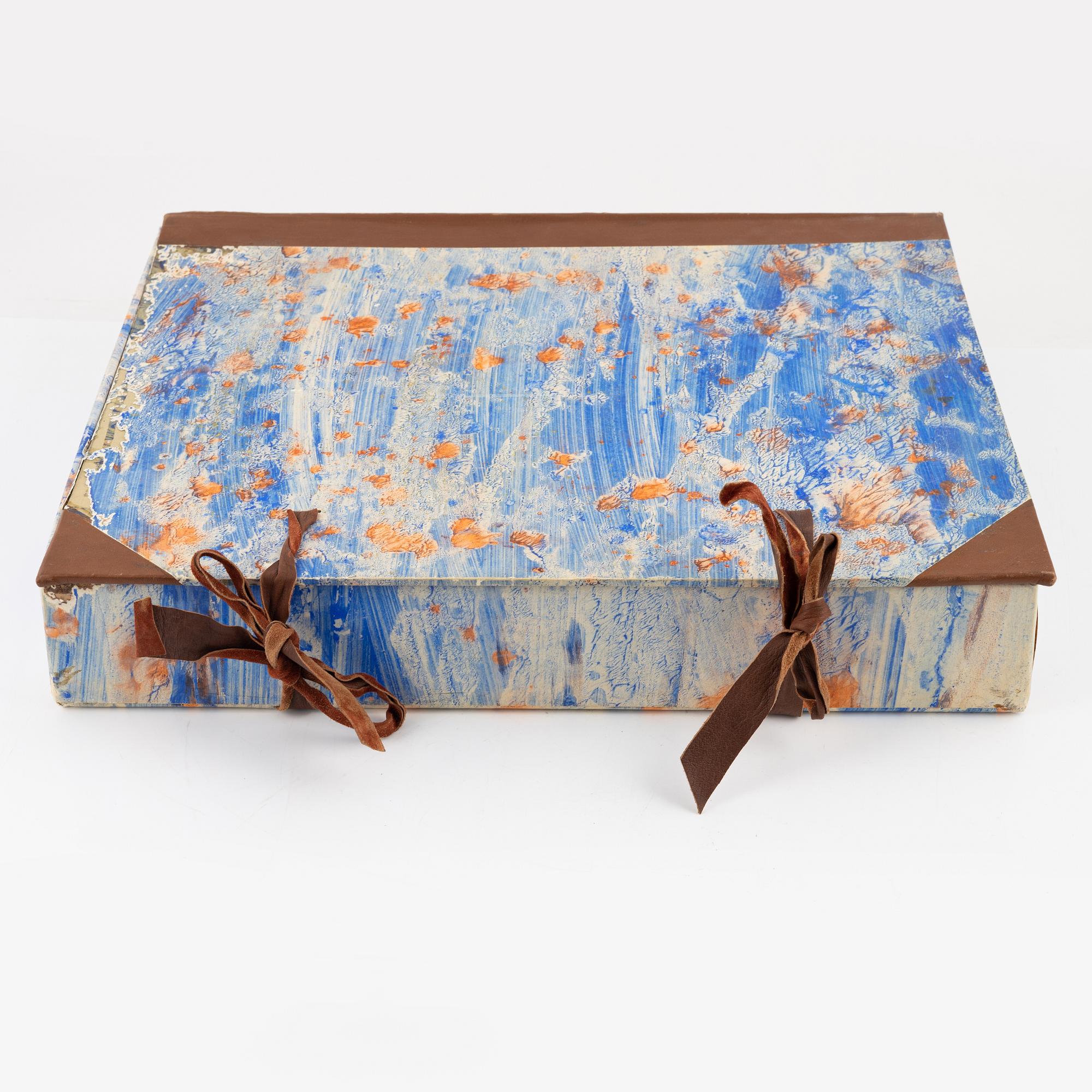 Franco Leidi, box with 35 copper plates/dry points, 1968-75.