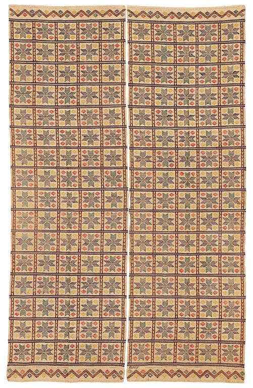 MÄRTA MÅÅS-FJETTERSTRÖM, DRAPES, 1 pair, "Element", flat weave, ca 226,5 x 71 cm each.