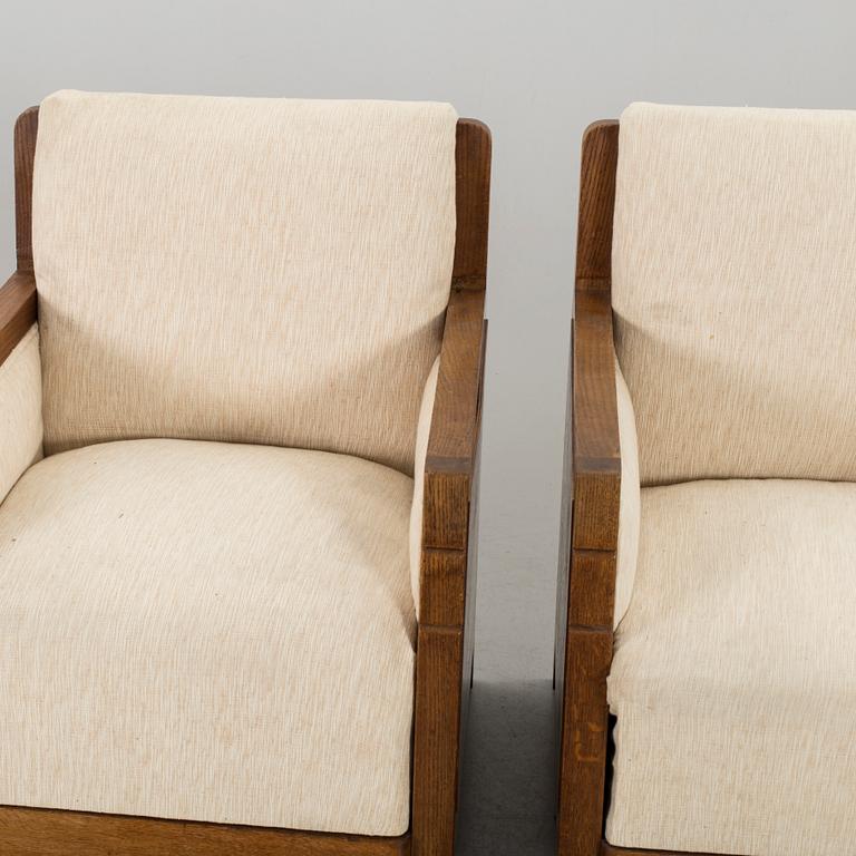 A pair of art deco armchairs, first half of 20th century,