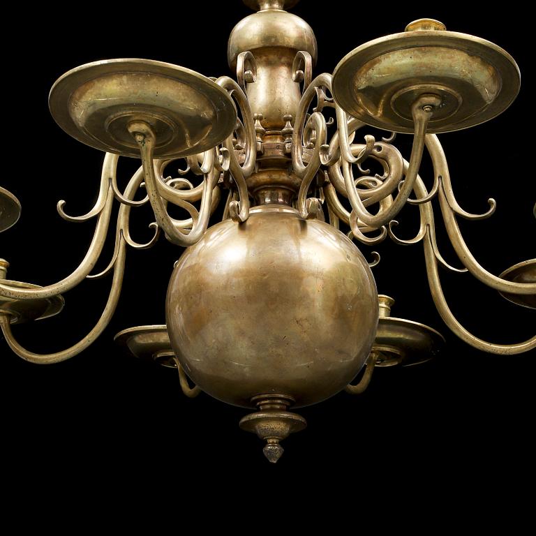 A baroque style chandelier.