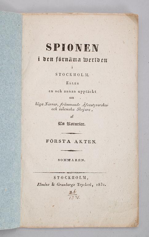 SKRIN SAMT BOK OCH HÄFTE, 2 st, 1800-tal.