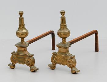 ELDHUNDAR, 1 par, mässing och järn, barockstil, 1800-tal.