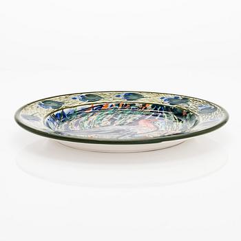 Dorrit von Fieandt, a unique porcelain 'Hubertus' plate, signed DF.