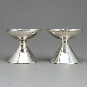 LJUSSTAKAR, ett par, silver, MGAB, Uppsala, 1968.