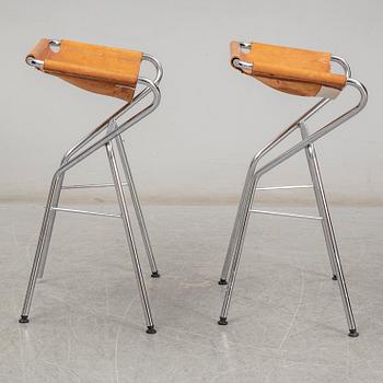 ANNA VON SCHEWEN & BJÖRN DAHLSTRÖM, six steel bar stools from Lammhults. Model designed in 2004.