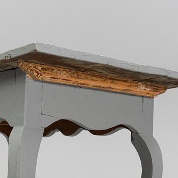 A painted rococo table, 18th Century.