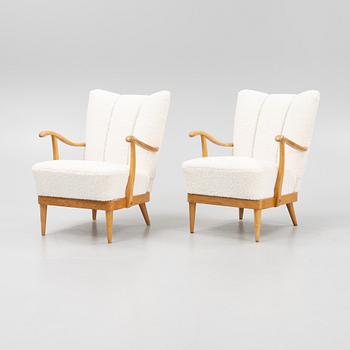 A pair of Swedish Modern armchairs, 1940's/50's.