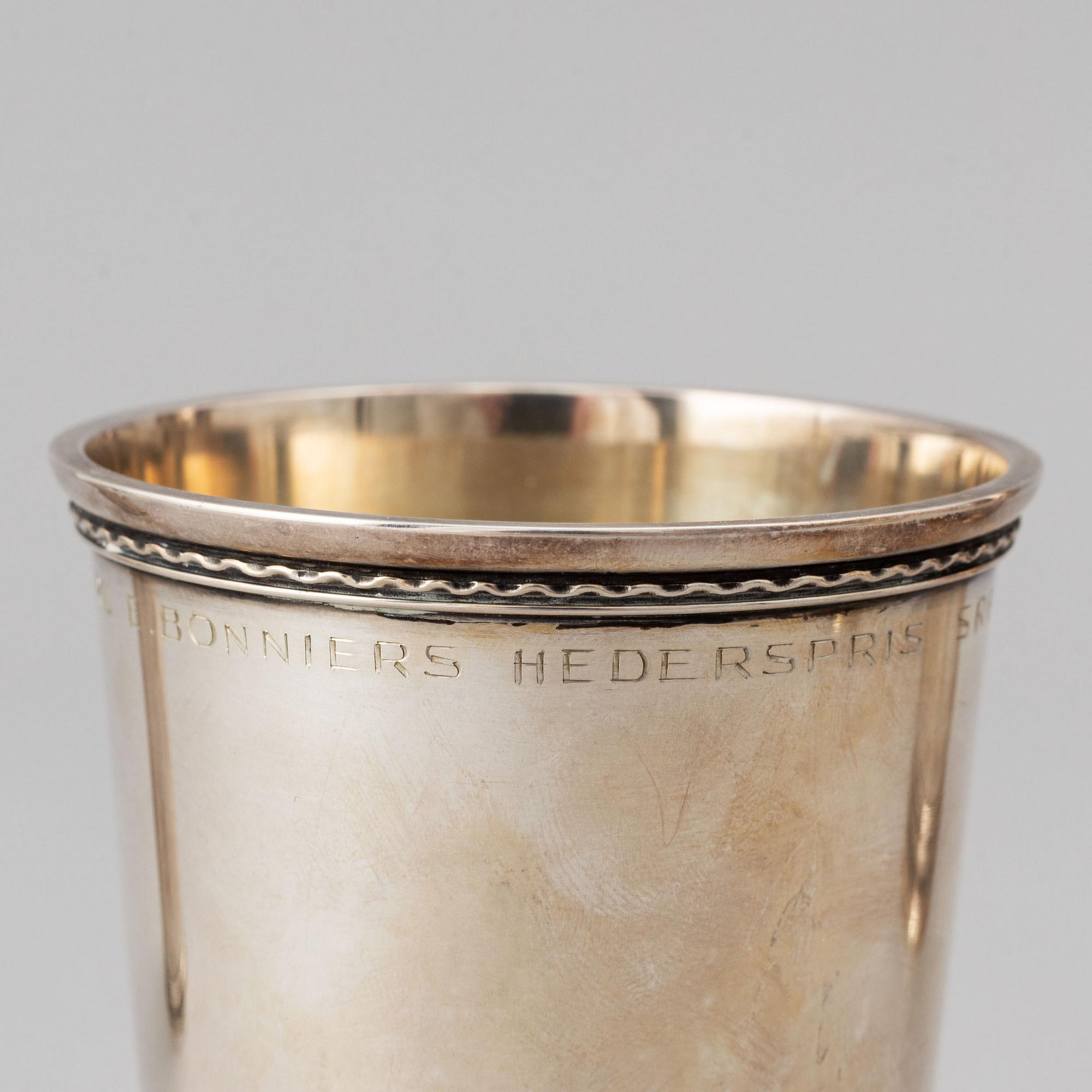 Bägare, 4 st, silver, Stockholm, bl a Atelier Borgila 1952.