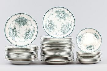 MATSERVIS, flintgods, 58 delar, "Gröna Anna", Rörstrand.