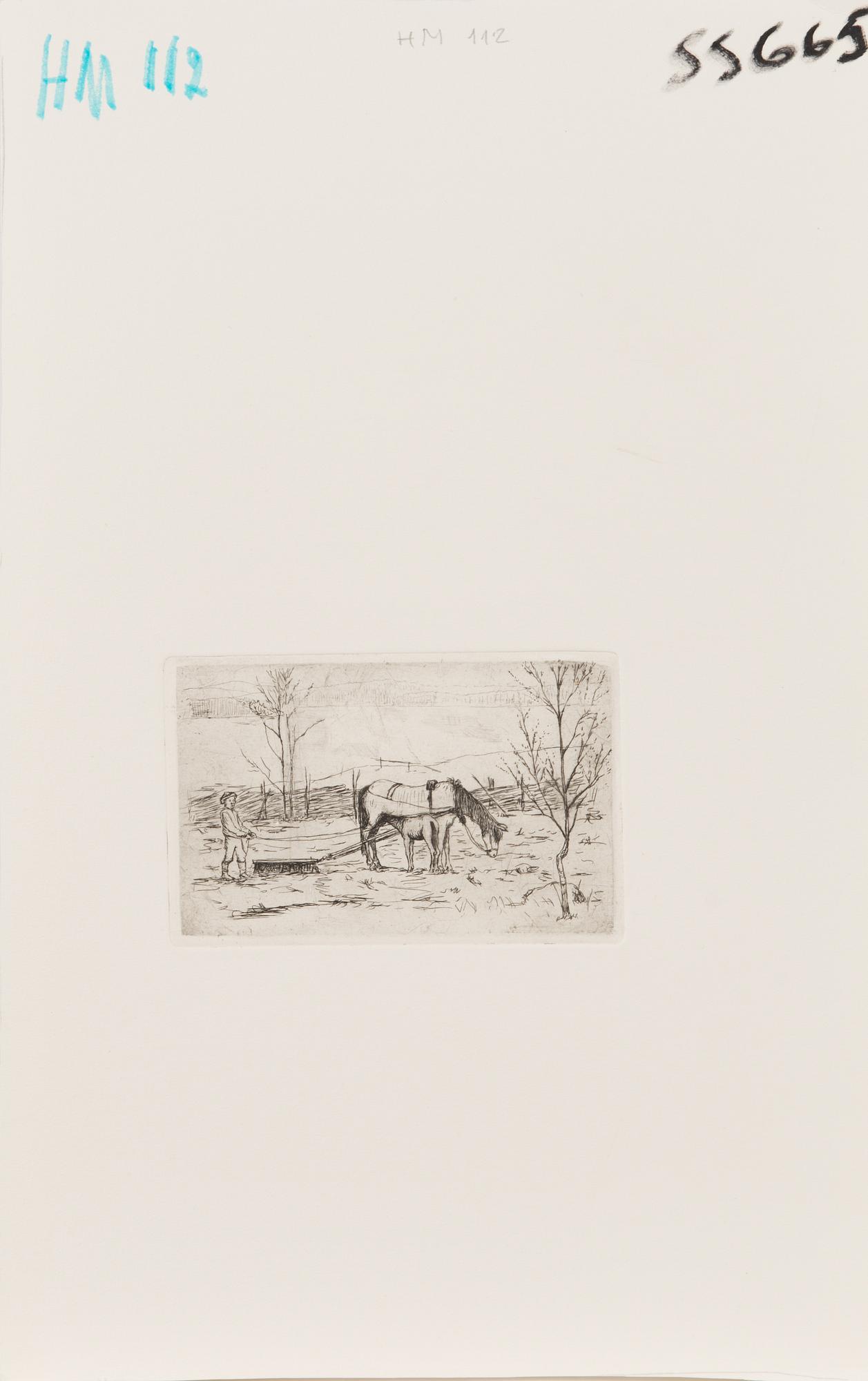 HUGO SIMBERG, linjeetsning, osignerad.