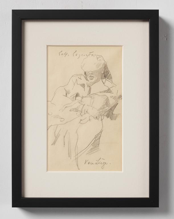 Lotte Laserstein, Sittande man med hatt.