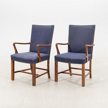 Armchairs, a pair, Fritz Hansen, Denmark, mid-20th century.