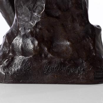 Gudmar Olovson, skulptur. Signerad. Numrerad. Gjutarstämpel. Brons, höjd 30 cm, längd 21,5 cm.