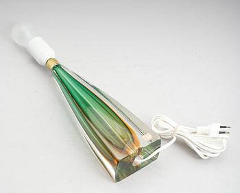 BORDSLAMPA, glas, 1950-tal.