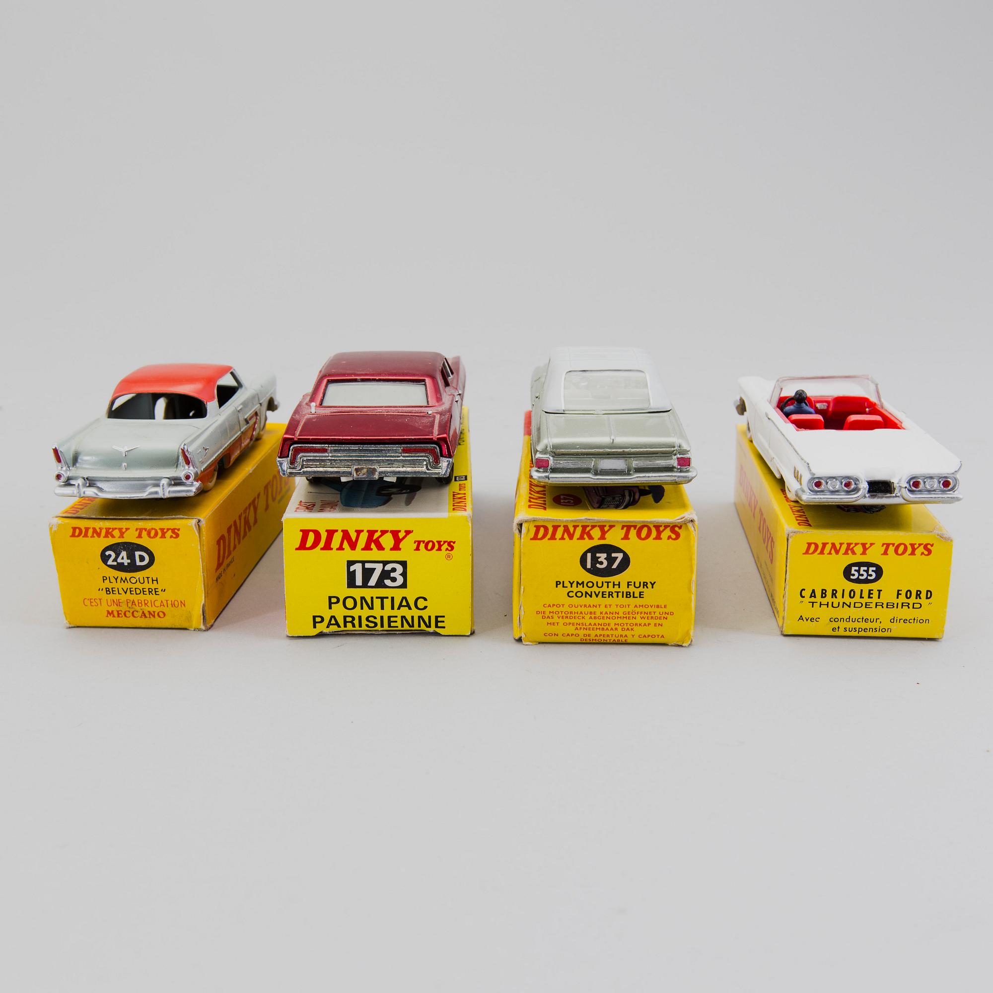 A lot of 8 Dinky Toys cars, England and France, 1950/60s.