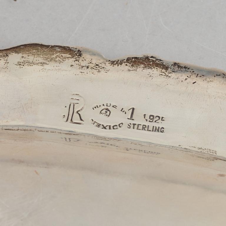 Juveto Lopex Reyes, a sterling silver sugar bowl, creamer and tray, Mexico City, Mexico, mid20th century.