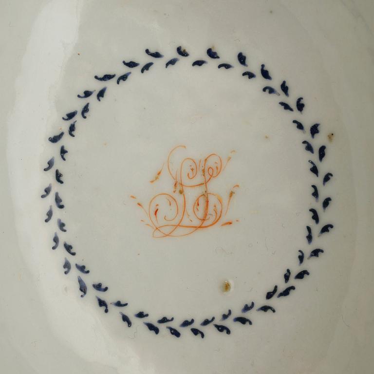 SERVISDELAR, 14 st, kompaniporslin, Qing dynastin, Jiaqing (1796-1820).