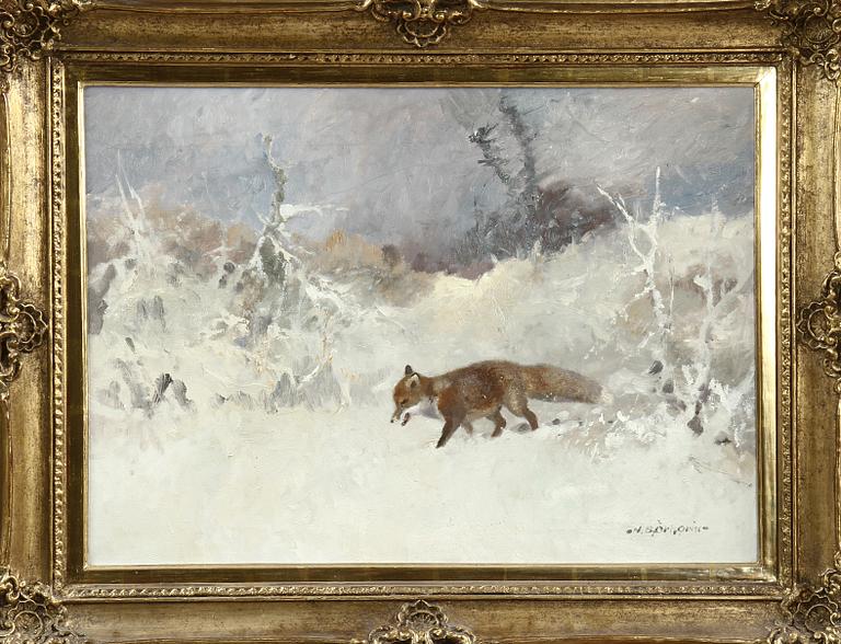 NILS BJÖRKQVIST, olja på duk, sign.